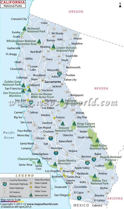 California National Parks Map | Travel In 2019 | California National ...