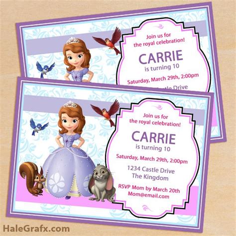 FREE Printable Sofia the First Birthday Invitation Pack