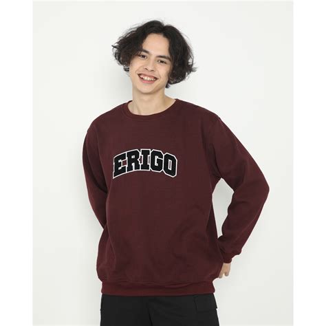 Erigo Sweatshirt Naara Burgundy | Shopee Indonesia