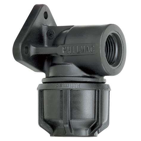 Philmac 25mm x 3 / 4" Poly Pipe Elbow with Wall Plate | Bunnings Warehouse