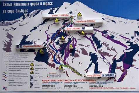 01A Map Showing The Chair Lift Stations Krugozor 3000m, Mir 3500m ...