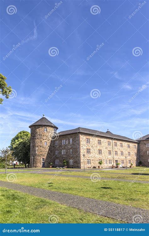 Castle in Butzbach, Germany Under Blue Sky Stock Image - Image of pedestrian, trees: 55118817