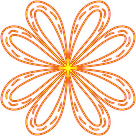 line neon orange flower 26548064 PNG