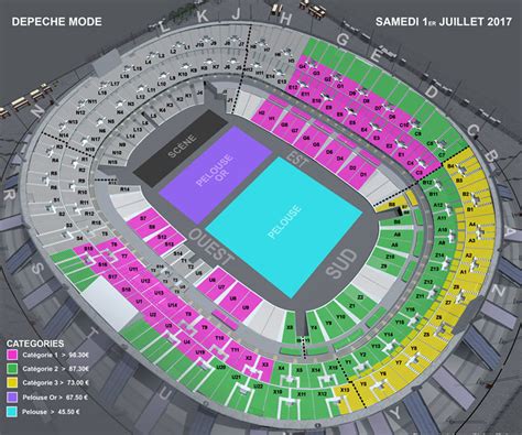 Plan Stade de France Concert Depeche Mode 2017