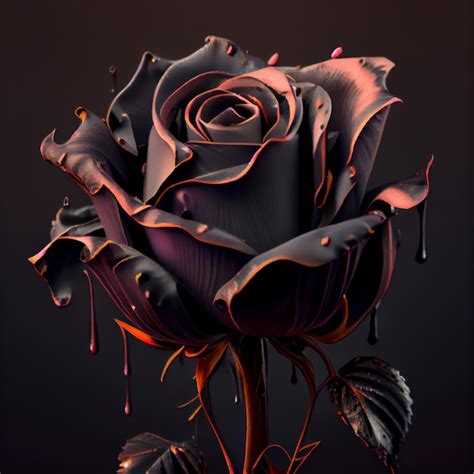 Premium Photo | Black rose flower close up dark roses background Generative AI