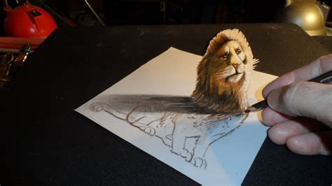 How to Draw a 3D Lion - Trick Art on Paper - YouTube