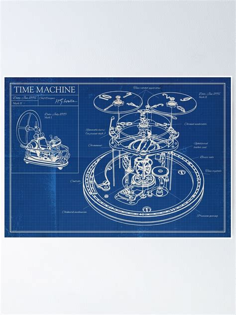 "Time Machine - Blueprint" Poster for Sale by moviemaniacs | Redbubble