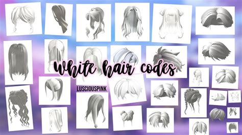 White Roblox Hair Codes | Lusci0uspink - YouTube