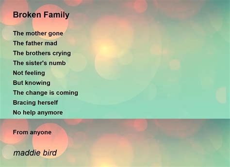 Poem About Broken Family Tree