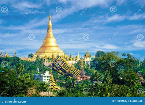 Shwedagon Pagoda in Myanmar Burma Stock Image - Image of golden, hill ...