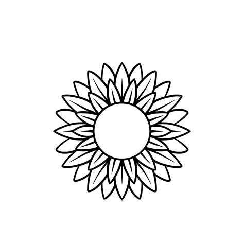 Sunflower Svg Flower Svg Outline Sunflower Svg Sunflower - Etsy