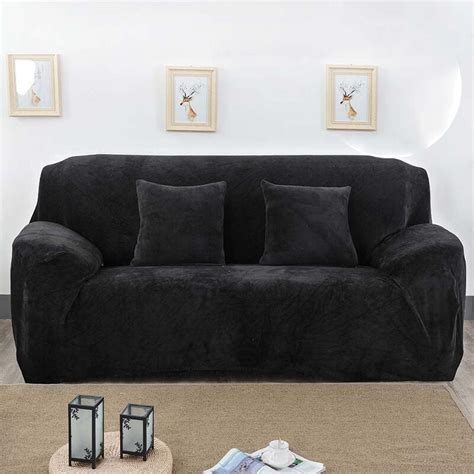 Stretch Velvet Sofa Cover,Universal Thick Plush Couch Cover – Special ...