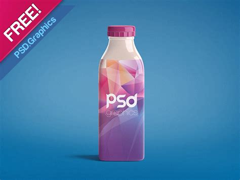 Milk Bottle Label Mockup Free PSD | free psd | UI Download