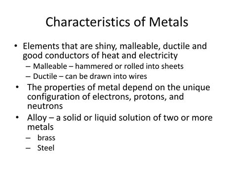 PPT - Section 4-2 What gives metals their distinctive properties? PowerPoint Presentation - ID ...