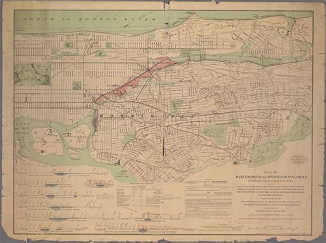 Map of the Harlem River and Spuyten Duyvil Creek from Ward's Island to the Hudson River - NYPL ...