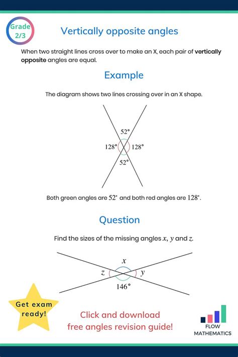 Vertically opposite angles | Studying math, Angles math, Gcse math