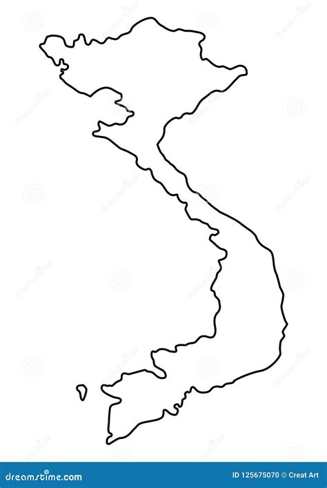 Vietnam Map Outline Vector Illustration Stock Vector - Illustration of ...