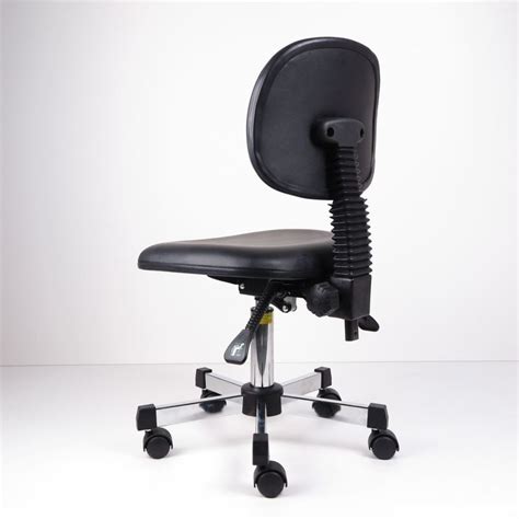 Black PU Leather Medical / Hospital Ergonomic Lab Chairs With Three ...