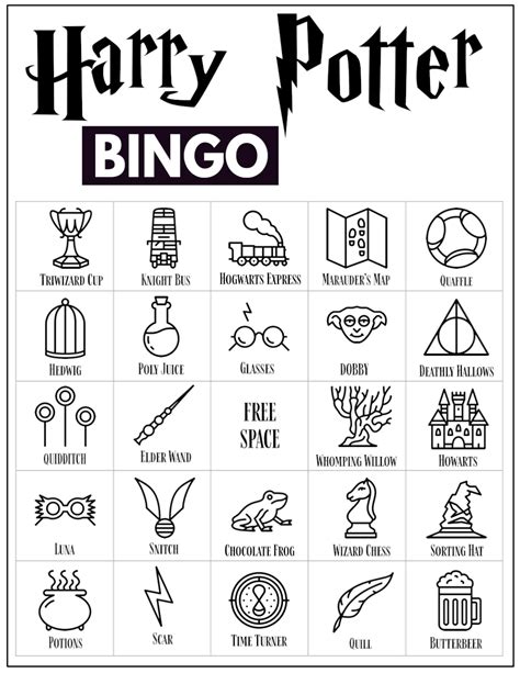 Free Printable Harry Potter Bingo Game | Paper Trail Design