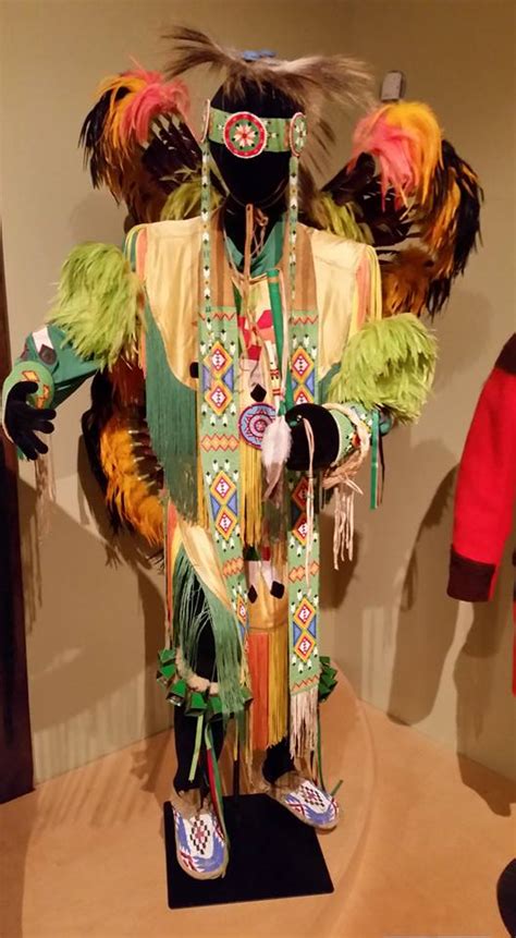 Traditional Cree Native clothing at a museum in The Pas Manitoba. July 2016