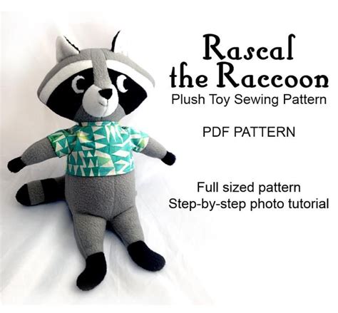 Rascal the Raccoon stuffed animal pattern | Craftsy | Plushie patterns, Doll sewing patterns ...