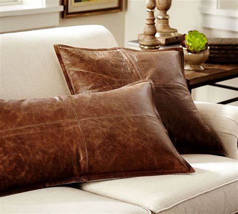 Pieced Leather Pillow | Leather throw pillows, Leather pillow, Farmhouse decorative pillows