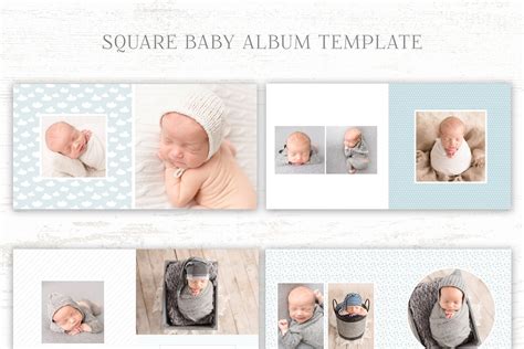 Baby Boy Album Template | Creative Photoshop Templates ~ Creative Market