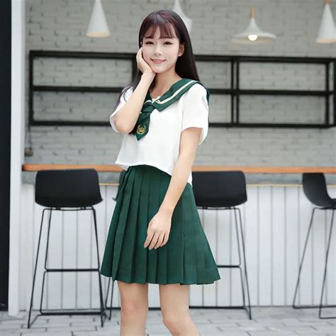 Teen Girls Japanese Korean School JK Student Uniform Sweet 2PCS/Set Pleated Skirt Blouse Sailor ...