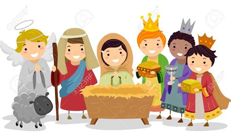 Nativity scene figures clipart - Clipground