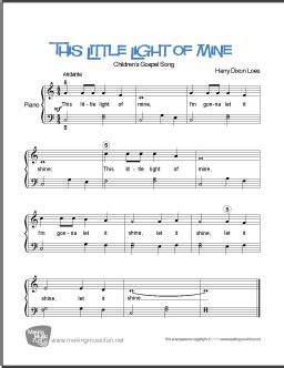 This Little Light Of Mine Hymn Sheet Music | Shelly Lighting