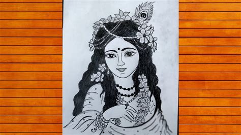 How to Draw Radha Rani Easy Step by Step || Radha Drawing Pencil Sketch ...