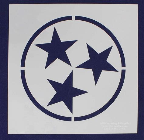 Star Stencil to Make Tennessee State Flag 12 x 12 Inches Overall – Quilting Templates and More!