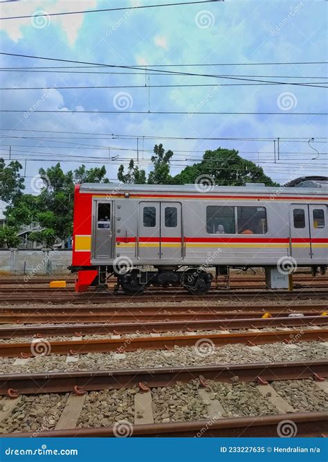 Commuter Line Jakarta-Bekasi Crossing the Rail Line Near Jatinegara ...