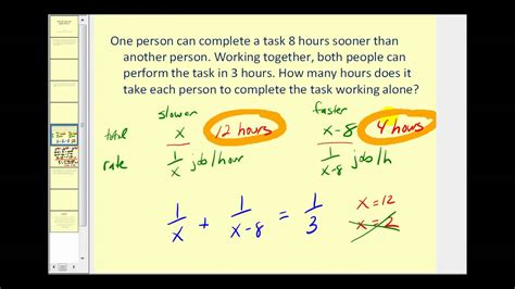 Applications of Rational Equations II - YouTube