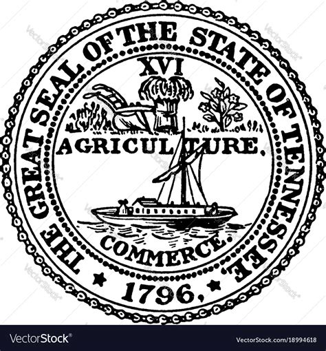 Great seal of the state of tennessee vintage Vector Image