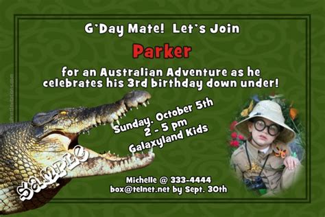 Alligator Birthday Invitations
