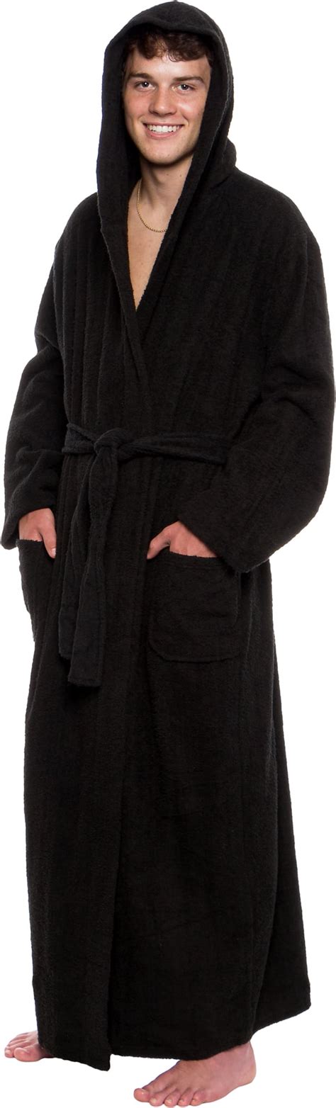 Ross Michaels - Men's Big & Tall Cotton Terry Hooded Robe - Lightweight Luxury Long Bathrobe W ...