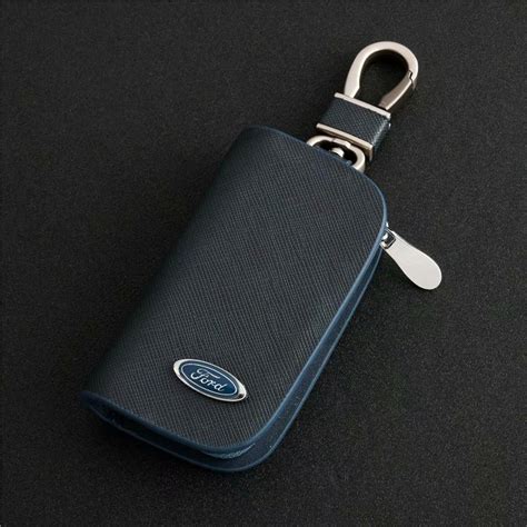 Ford Car Key Cover Case keychain Holder Leather Smart Remote case Fob Case shell Pouch Keyring ...