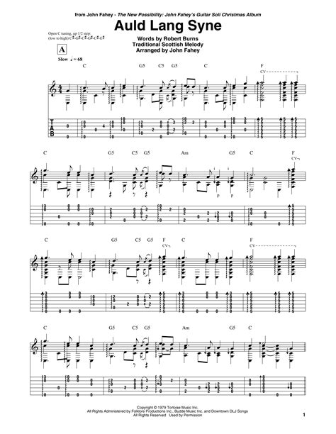 Auld Lang Syne by John Fahey - Guitar Tab - Guitar Instructor