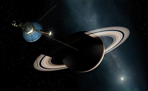 Voyager II Probe Passes Saturn Photograph by Mark Garlick/science Photo Library - Fine Art America