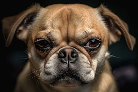 Portrait of a purebred dog, a French Bulldog. Funny dog disgusted face ...