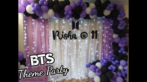 DIY- BTS Theme Party Balloon Backdrop Tutorial (House Party) - YouTube