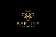 continuous line honey bee logo design | Creative Market