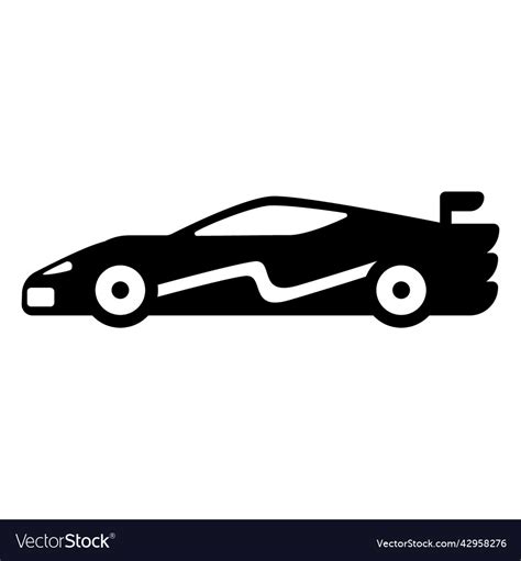 Black race car cut out high quality Royalty Free Vector