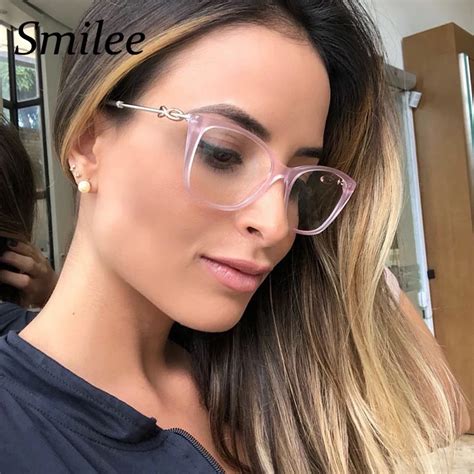 Clear fashion glasses 2018 brand designer square eyeglasses frames women luxury pink optical ...