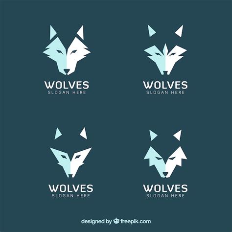 Free Vector | Set of modern wolves logos