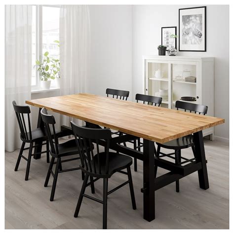 SKOGSTA / NORRARYD Table and 6 chairs, acacia/black, 921/2x393/8" - IKEA | Ikea dining table ...