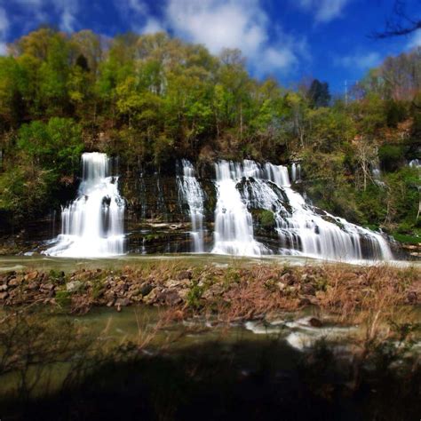 The main falls in rock island state park are a site to see. They stretch a few hundred feet wide ...