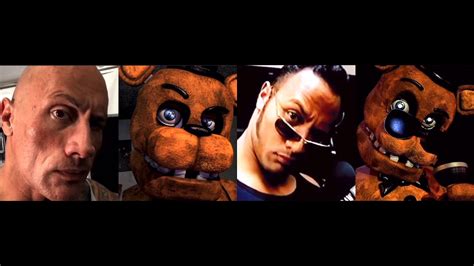 The Rock And Freddy Fazbear Eyebrow Raising Meme - YouTube