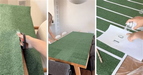 DIYer Made a Football Field Table That's Perfect for Game Day Entertaining - Dengarden